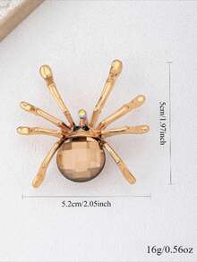 1PC Gothic Exaggerated Large Spider Design Women's Fashion Brooch, Suitable For Halloween Holiday Party Wear - Spider-shaped Brooch - View 2
