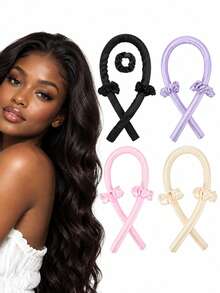 3/1pc Heatless Curling Headband Set, Heatless Curling Tool, Heatless Headband & Hair Scrunchies, Comfortable Soft Styling Tool, Suitable For Women With Long Curly Hair, Sleep Curling Set, Easy To Use Curling Tool - Multicolor - View 5