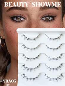 5 Pairs False Eyelash Set Suitable For Daily Wear - Cross Style - View 1