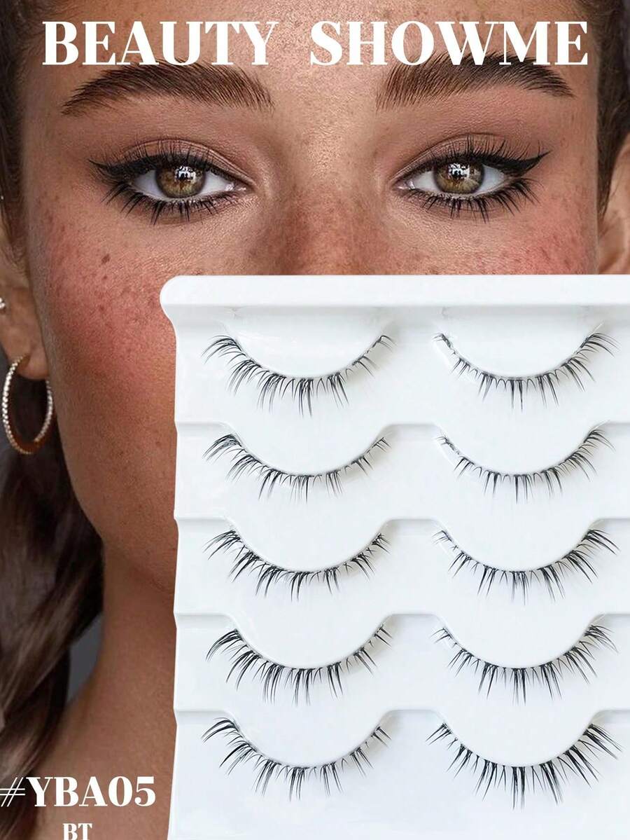 5 Pairs False Eyelash Set Suitable For Daily Wear - Cross Style - View 1