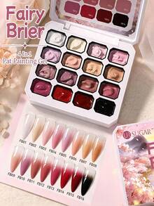 UR SUGAR 16 Colors/1 Group Nude Color Pat Painting Gel For Gradient Stamping Drawing & Pattern UV/LED Soak Off Manicure - Multicolor - View 12