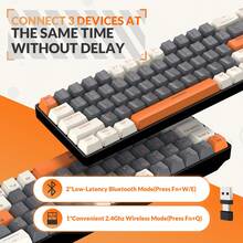 K68 60% Wireless Gaming Mechanical Keyboard, Dual Mode Bluetooth 5.0/2.4GHz With 2-In-1 Receiver, Compact 68-Key Hot Swappable Gaming Keyboard, Linear Red Switch For PC - View 5