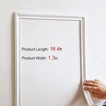 Soft TPE Self‑Adhesive Picture Frame Trim, Bendable ‑Friendly Edging Moulding, Waterproof Wear‑Resistant, Easy Cutting Without Drilling, DIY Decor Strip For Oil Painting Poster Photo Artwork Framing, Multi‑Color Home Wall Decoration - White - View 8