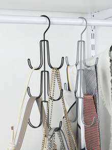 Multifunctional Iron Art Bag Rack Belt Scarf Hook Space-Saving Home Closet Storage Scarf Belt Rack - Black - View 11