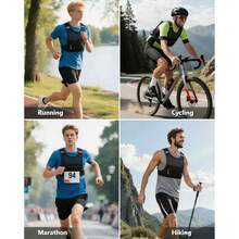 Reflective Running Chest Bag Breathable Mesh Sport Vest Lightweight With Phone Holder Anti-Drop Key Ring Perfect For Marathon, Cycling, Hiking, Night Running - Black - View 5