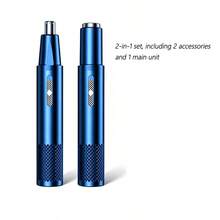 AXH. Alat Pemangkas Bulu Hidung Elektrik 2-in-1: Bulu Telinga, Wajah, Alis, dan Bulu Hidung, Alat Perawatan Kecantikan untuk Penggunaan di Rumah, Unisex, dan Lainnya. - biru - View 10