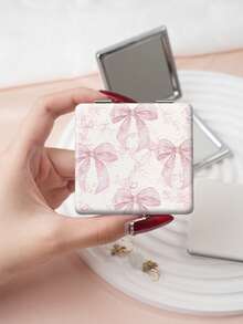 1PC Y2K Series Portable Folding Makeup Mirror, Lightweight Ultra-Thin Convenient Durable PU Leather, Suitable For Various Occasions, Travel, Party, Work, School, Suitable For All Ages - Multicolor - View 8
