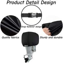 1pc Marine Outboard Engine Cover, Made Of Heavy-Duty 420D Wear-Resistant Oxford Fabric, Suitable For 6-250HP Marine Engines, Provides All-Weather Protection, Suitable For Yachts And Boat Engines - Black - View 6