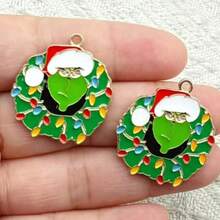The Grinch 15pcs Christmas Green Monster Pendant Charms DIY Earrings Keychain Bag Pendant Accessories - Ornament - View 3
