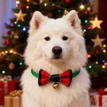 5pcs Christmas Pet Bowknot Collar, Christmas Plaid Bowknot With Gold Bell, Multi-Pattern Printed Pet Accessories, Adjustable Collar, Suitable For Small Dogs, Medium Dogs And Cats, Holiday Party Daily Wedding Costume Decoration - Multicolor - View 9