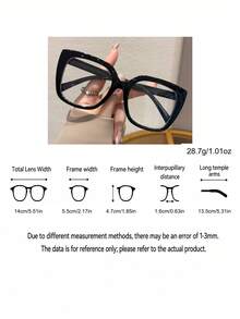 4pcs Women's Multi-Color PC Square Casual Classic Portable Versatile Transparent Glasses Set, Suitable For Back To School, Daily Life, Office, And Other Occasions, Fits All Face Shapes, Can Be Used As Decoration - Colorless - View 4