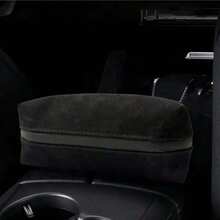 1PC Suede Plush Hanging Car Tissue Box, Delicate Plush Surface Luxury Style, Hanging Design Saves Car Space, Convenient Tissue Dispensing, Beautifies Car Interior - Faux Leather Plush Tissue Box - View 9