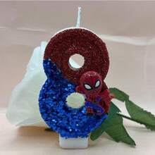 1pc Birthday Cake Number Candle 0-9, Red And Blue, Combination Celebration Handmade Independent Decoration Creative, Suitable For Birthday, Holiday Party Decoration, Unisex - Multicolor - View 7