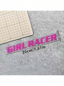 Female Racer Creative Text Car Sticker Electric Car Motorcycle Rear Window Colorful Laser Sticker - A - View 3