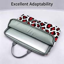 4-Color Leopard Print Laptop Bag/Storage Bag - Made Of Soft Fabric, Compatible With Various Laptop And Tablet Devices, Equipped With Outer Zipper Pocket And Fixed Handle, Large Capacity Storage, Balancing Protection And Portability, Suitable For Work, Study And Travel, Essential For Daily Commute - Grey - View 5