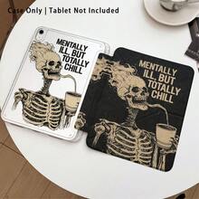 Casing Pelindung Tablet Motif Tengkorak dengan Stand, Kompatibel dengan Honor 8/9/10/X8/X8A/X9/X8Pro/X9Pro/ MatePad SE 11 Inch/MatePad 11 Inch/11.5 Inch/MatePad Pro dan Lainnya/Apple Generasi ke-10/Generasi ke-11 2025 (A16)/ Galaxy Tab A7/A9 dan Model Populer Lainnya - MultiWarna - View 2
