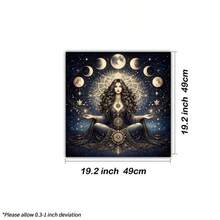 1pc Moon Phase Goddess Tarot Cloth, Starry Sky Celestial Witch Altar Mat, Spiritual Divination Tablecloth For Tarot Reading Ritual Decor - Black - View 8