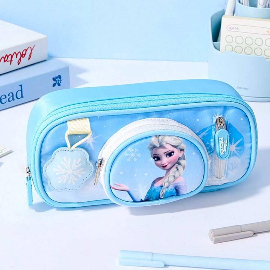 Disney Elsa Large Capacity Pencil Case Student Multi-Function Stationery Storage Bag Double Layer Pencil Pouch Back To School Season - Multicolor - View 1