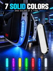 XF.Meraki 2PCS 7-Color USB Rechargeable Car Door LED Welcome Lights, 400mah,Magnetic Wireless Sill Courtesy Warning Lamps, Touch-Sensing Interior Ambient Reading Lights, Universal Car Decor - A - View 10