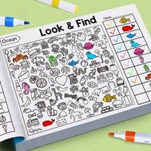 1 Book 32-Page Find-The-Object Game, Sudoku & Memory Puzzle, Color Recognition, Durable Travel Cards, Suitable For Home/School, Back-To-School & Holiday Gift - Multicolor - View 4