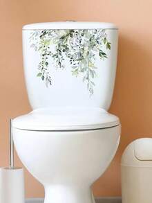 1pc PVC Toilet Lid Decal, Plant Pattern Toilet Stool Commode Sticker For Bathroom, Stickers, Wall Decal, Vinyl Decal For Home Decorations, Spring Decoration Items Refresh Your Home, Festival Decoration Stickers Gifts Birthday Graduation - Multicolor - View 6