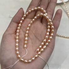 1 Strand 36cm Natural Freshwater Pearl Beads, Orange Rice-Shaped Loose Beads, For Jewelry Making DIY Pendant Bracelet Necklace Accessories - Natural Pearl - View 13