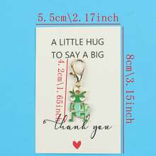5pcs Cute Mantis Enamel Charm Keychain, A Little Hug To Say Thank You Greeting Card, Lobster Clasp Bag Pendant Gift - Multicolor - View 2