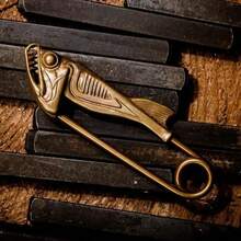 Niche Original "He Zu Gua Chi" Fish Head Brooch Pin Insect Series Pendant Vintage Keychain Bag Accessory - Bronze - View 1
