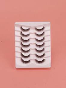 10 Pairs Full Fake Eyelashes Transparent Style Faux Mink Lashes Natural Long Gift For Women - Black - View 19
