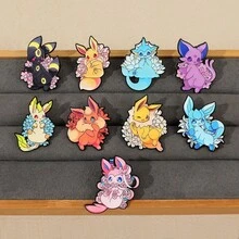 Anime Character Enamel Brooch, Cute Pikachu Eevee Charmander Metal Lapel Badge, Cartoon Collectible Backpack Accessory, Fan Gift - Multicolor - View 9