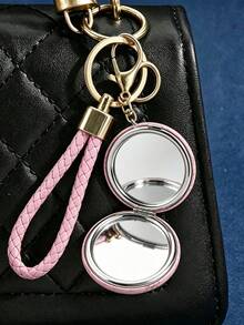 Fashionable Multi-Purpose Bag Hanging, High-Value Appearance Portable Keychain Flip Double-Sided Mirror, Portable Makeup Mirror, Travel Gift - Multicolor - View 2