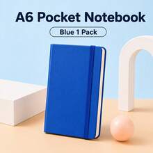 1pc A6 Hardcover Pocket Notebook, 80 Pages Portable Mini Notebook, Premium PU Cover With Elastic Band Design, Lined Pages, Suitable For Writers, Students And Professionals, Office Supplies, Independence Day Gift - Multicolor - View 12