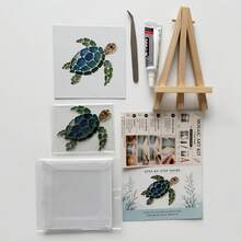 1 Set DIY Sea Glass Diamond Painting Art Kit - Ocean Themed Sea Glass Handmade Kit, Create Exquisite Ocean Style Artwork With Colored Glass Pieces, Coastal Home Decor And Creative Handmade Gift - Multicolor - View 8