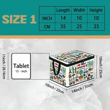 Medical First Aid Box Dinosaur World Travel Print Foldable Storage Box, Zippered Hand-Carry Storage Bin, Upgraded Fabric Large Capacity Organizer, Suitable For Closet, Dorm, Underbed Storage, Organizing Clothes, Bedding, Toys, Miscellaneous Items, Home Moving Organization Storage Box - Multi-color - View 19