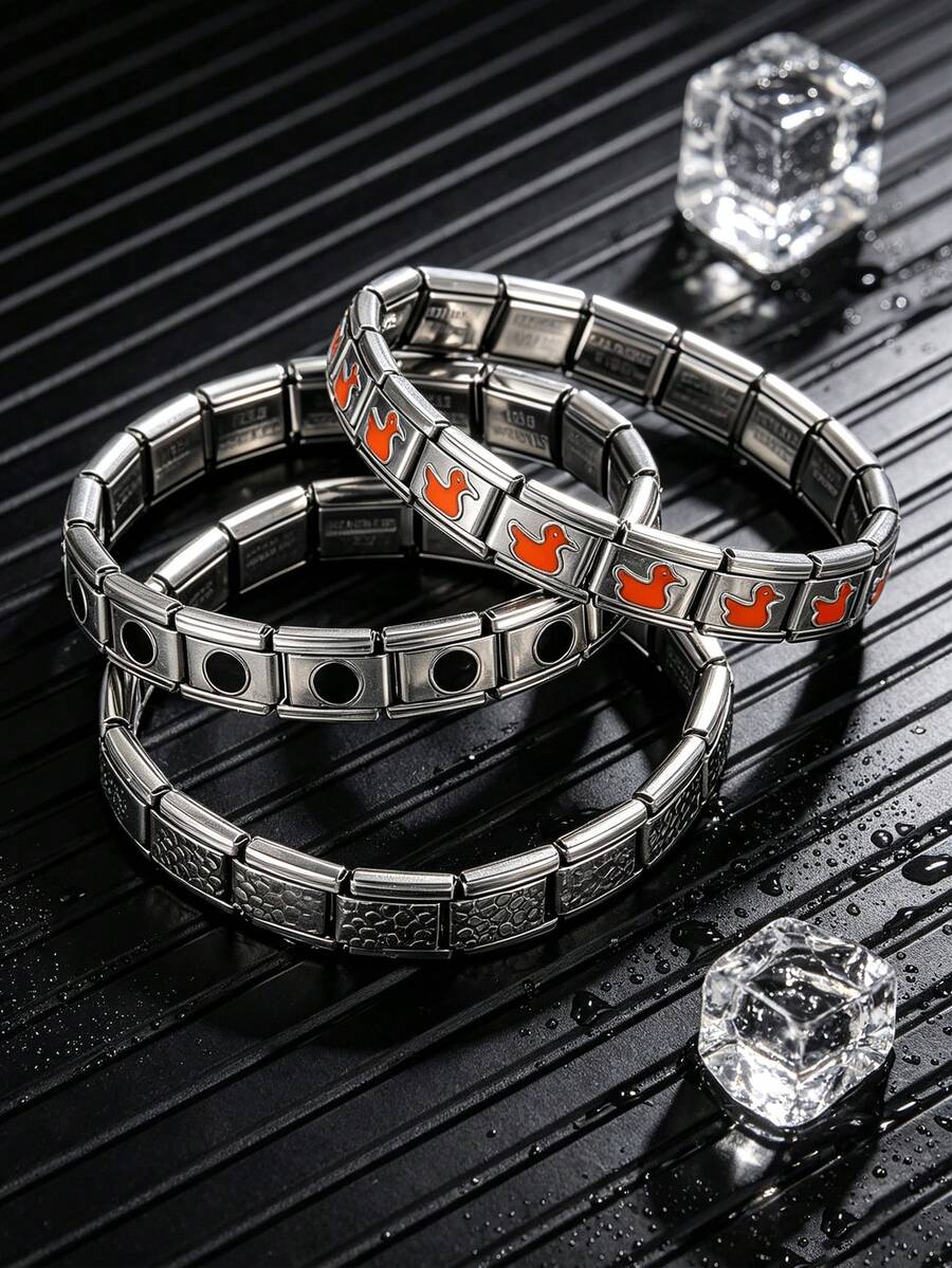 1 Piece Of Stainless Steel Star Shaped Circular Italian Module Watch Strap Pendant For DIYbracelet Making Kit - Watch Strap - View 1