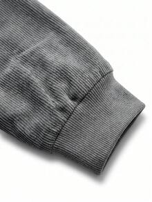 Sweatshirt Pullover Lengan Panjang Leher Bulat Kasual Minimalis Longgar untuk Pria, Cocok untuk Musim Semi/Gugur - Grey - View 7