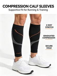 1 Set Compression Arm Sleeve + Calf Sleeve Set, Breathable Sports Elbow And Calf Support Sleeve, Non-Slip Elastic Protective Gear, Suitable For Basketball, Running, Fitness Training, Unisex, Halloween Gift - Multicolor - View 2
