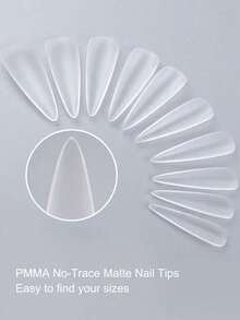 Add A Touch Of Romance To Your Nails, 50pcs Long Pointed Clear False Nails, Suitable For Home DIY Nail Salon, Nail Extension, Press-On Nails And Other Nail Supplies - Clear - View 1