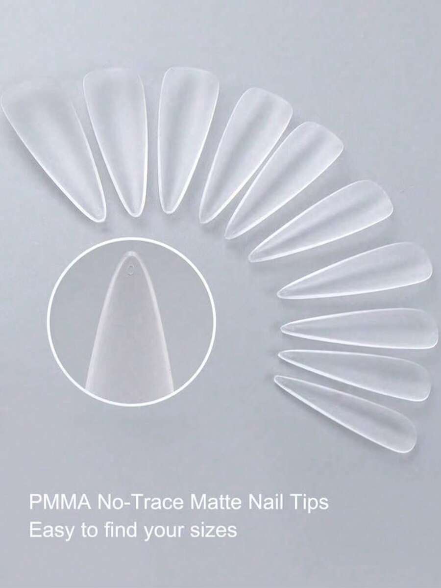 Add A Touch Of Romance To Your Nails, 50pcs Long Pointed Clear False Nails, Suitable For Home DIY Nail Salon, Nail Extension, Press-On Nails And Other Nail Supplies - Clear - View 1