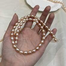1 Strand 36cm Natural Freshwater Pearl Beads, Orange Rice-Shaped Loose Beads, For Jewelry Making DIY Pendant Bracelet Necklace Accessories - Natural Pearl - View 18