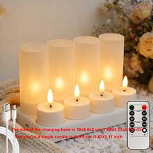 Rechargeable Remote Control Small Tea Light Candles, With 4/6/8/12 Holders. These Rechargeable Electronic Candles Are Suitable For Weddings And Home Decor, Candlelit Dinners, LED Electronic Lights. They Emit A Soft Light And Can Be Used As Night Lights, Desk Decorations, Halloween, Christmas Decorations, Birthday Candles (With Batteries) Or Festive Atmosphere Lights - Rechargeable Miniature Candle (with Cup Cover) - View 14