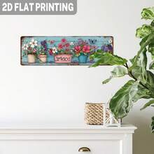 2D Flat Single Piece Vintage Sign, Floral Garden Design, Wall Art, Retro Decor, Suitable For Bedroom, Living Room, Kitchen, Entryway, Housewarming Gift, Decorative Sign, (Random Style) - A - View 6