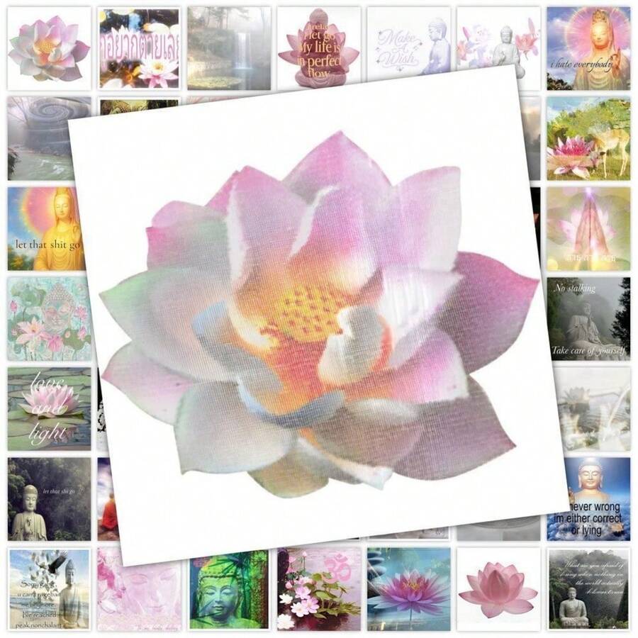 Zen Buddha Lotus Theme Sticker Pack, Spiritual Meditation Aesthetic Decal, Waterproof Vinyl Stickers For Laptop, Water Bottle, Journal, Scrapbook & Phone Case DIY Decoration - A - View 1