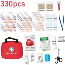 Premium Compact Trauma Kit With 330pcs, Perfect For Emergencies At Home, In The Office, In Your Car, While Traveling, Or During Outdoor Activities Like Camping, Hiking, And Boating (Red) - View 2