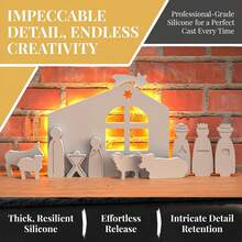3pcs Jesus Birth Scene Silicone Molds, Manger Figures Resin Casting Molds, Suitable For Plaster, Resin, Candle, Soap And Other Handicraft Making, DIY Room Decor Molds - Mold - View 5