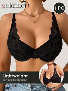 Morelect Women's Sexy Back Hook Bra With Underwire, Non-Removable Padding, Comfortable Seamless Shaping, Push-Up Adjustable Bra - Black - View 6