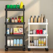 Multifunctional Rolling Storage Cart - A Universal Storage Solution For Kitchens, Living Rooms And Bedrooms - Can Store Stationery, Snacks, Small Items, Etc. - Made Of Durable Plastic Material, Multi-Purpose Trolley, Vertical Storage Rack - Multicolor - View 2