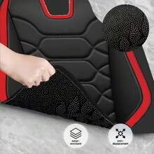 Car Floor Mats: 5pcs Luxury Black And Red Abdominal Muscle Pattern, Durable, Easy To Clean, All-Weather – Fit For Cars, Trucks, SUVs – Ideal Gift For Car Enthusiasts - A - View 2