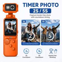 Kamera Vlogging Saku, Video 2K, Foto 12M, Timer 2,5 detik, Lensa Zoom yang Dapat Diputar, Perekaman Berulang 1/2/3/5/10 Menit, 5 Filter Merah Biru Hijau Hitam Putih Kuning, Pemotretan Beruntun, Pengikut Sorot, Fokus Cepat, Mikrofon, Baterai 2000mAh - View 5