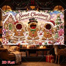 1pc 2D Flat Banner, Christmas Party Face Cutout Photo Booth Banner, Winter Snow Scene Steam Train Hollow Portrait Frame, Colorful Lights Christmas Tree Teddy Bear Gift Full Print, Three Hollow Portrait Frames, Santa Claus Elf Reindeer Riding Candy Train Print, Vibrant Festive Style, Polyester Material, Perfect For Holiday Party Photo Prop Decoration - 1 - View 3